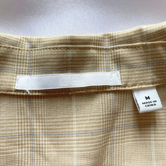 UNIQLO WOMEN'S LIGHT BEIGE WHITE BLUE PLAID SINGLE BREASTED SLOUCHY BLAZER - M - Picture 6 of 10